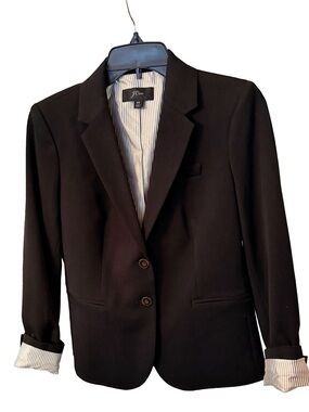 J Crew Women’s School Boy Blazer Black W Black /white Stripe Lining Sz XS NWOT